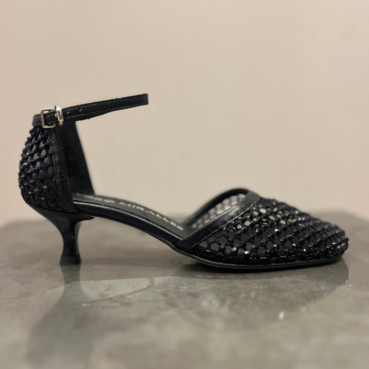 Sandalo Strass Nero 18656