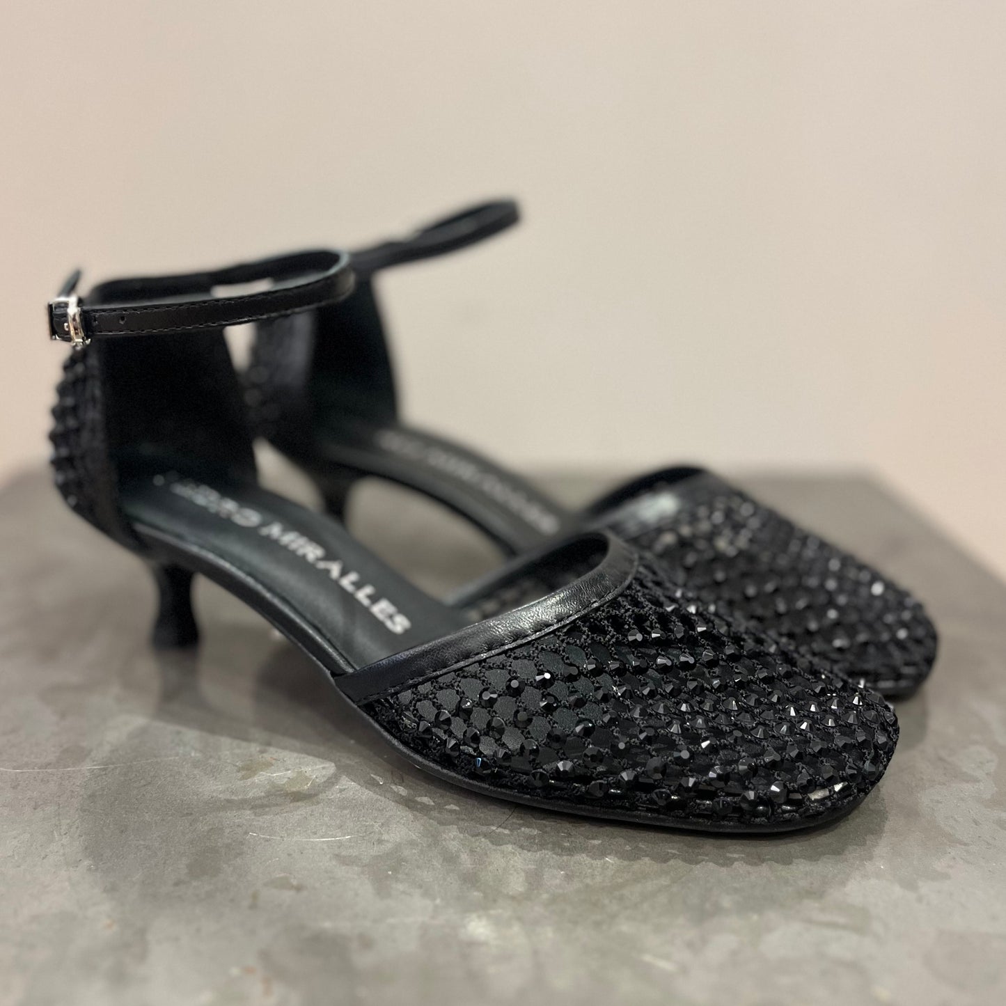 Sandalo Strass Nero 18656